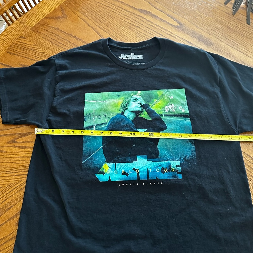 Justin Bieber Justice World Tour Concert T-Shirt Black Size Large - Picture 4 of 6